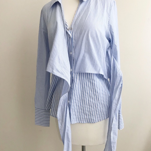 ROMEO + JULIET COUTURE Striped Tie Front Top - Picture 6 of 8